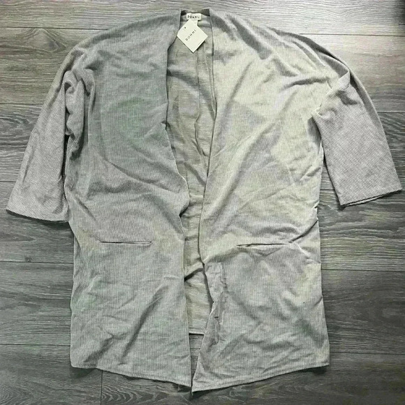 NWT Donni Longline Gray Open Cardigan with Pockets Size OS - Picture 1 of 7